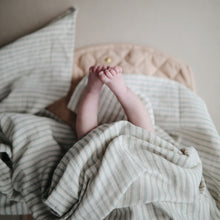 Load image into Gallery viewer, Swaddle Organic Muslin Cloth &#39;&#39;Sage Stripe&#39;&#39;
