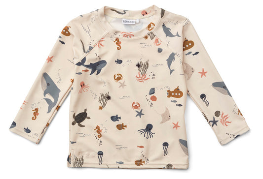 Long Sleeved Swim Tee ''Sea Creature / Sandy Mix''