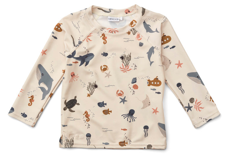 Long Sleeved Swim Tee ''Sea Creature / Sandy Mix''