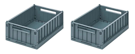 Weston Storage Box, 2 Pack, Small ''Whale Blue''