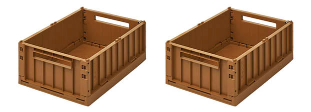 Weston Storage Box, 2 Pack, Small ''Golden Caramel''